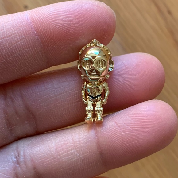 NWOT Star Wars C-3PO Gold / Black Enamel Charm Sterling Silver 925 - Picture 4 of 9